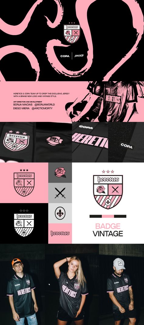 HERETICS X COPA on Behance Food Logo Design Inspiration, Logos Vintage, Sports Design Ideas, Sport Shirt Design, Vintage Logos, Sports Jersey Design, Characters Inspiration Drawing, Learning Graphic Design, Sports Graphics