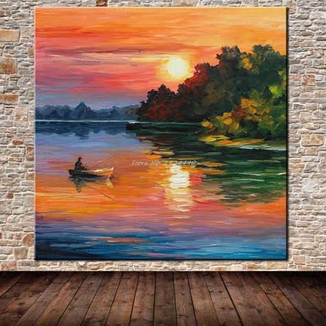 Canvas Painting For Beginners, Istoria Artei, Canvas For Beginners, Painting For Beginners, Boat Painting, Small Canvas Art, Nature Art Painting, Diy Canvas Art Painting, Mini Canvas Art