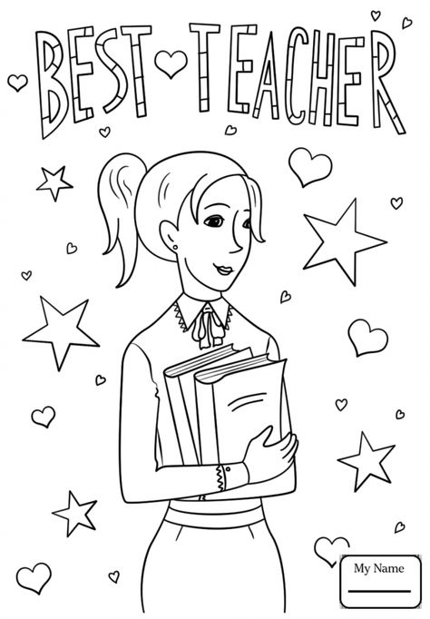 Teacher Coloring Pages - Best Coloring Pages For Kids Teacher Coloring Pages, Happy Birthday Teacher, Teachers Day Drawing, Teacher Picture, Teacher Images, Name Coloring Pages, Popular Coloring Pages, Teacher Appreciation Printables, Toddler Coloring Book