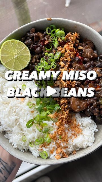 Joris | Vegan Recipes on Instagram: "MISO BLACK BEANS Beany, creamy & dreamy. These black beans are savory, packed full of umami and a perfect, wholesome weeknight meal. Oh and easy to make too! Here’s the recipe:  INGREDIENTS: - 1 tbsp chili oil - 1 red onion, diced - 3 garlic cloves, minced - 1 tbsp miso paste - 3 tbsp soy sauce - 1 tbsp dark soy sauce - 2 tbsp maple syrup - 250 gr mushrooms, chopped - 2 cans black beans, drained - 1/2 cup veggie broth - 1 tbsp cornstarch + 1 tbsp cold water, mixed  METHOD: 1. Sauté the onion & garlic in chili oil until translucent & fragrant; about 2-3 minutes. 2. Add the miso, soy sauce, maple syrup & chopped mushrooms. Let it cook down for 4-5 minutes. Stirring constantly.  3. Add the beans, broth & cornstarch slurry. Mix until combined and put the he Dark Miso Recipes, Miso Beans, Miso Paste Recipes, Vegan Black Bean Recipes, Soybean Recipe, Dorm Recipes, Miso Recipe, Bean Dishes, Cheap Vegan Meals