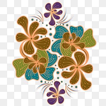 Batik Flower Design, Modern Batik Pattern, Batik Illustration, Batik Png, Flower Hand Drawing, Motif Batik Modern, Batik Vector, Batik Day, Flower Design Vector