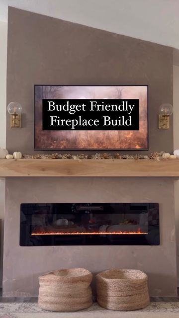 Drywall Electric Fireplace, Mantle Decorating, Plaster Finish, Closet Built Ins, Diy Plaster, Electric Fireplace Insert, Brad Nails, Fireplace Insert, Wood Mantels