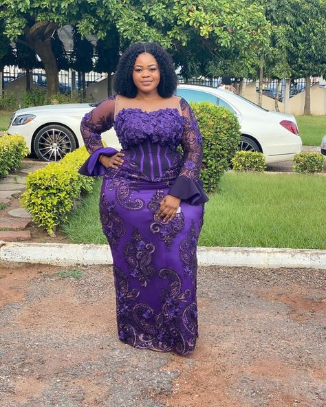 AsoEbiBella.com presents – Aso Ebi Styles We Love -Vol. 353 | BellaNaija Floor Length Robe, Long Sleeve Evening Gowns, Banquet Dresses, Bride Sister, Plus Size Prom, Aso Ebi Styles, Long Sleeve Prom, Plus Size Prom Dresses, African Lace