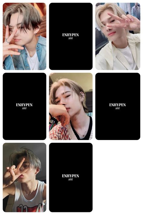 How To Make Photo Cards Kpop, Niki Photocards Template, Photo Card Enhypen, Niki Photocards, Kpop Photocard Template, Enhypen Stickers, Foto Card, Photocards Kpop, How To Make Photo