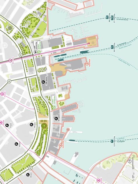 Downtown Boston Waterfront Planning – Utile Architecture & Planning Waterfront Architecture Concept, Site Plan Drawing, Waterfront Architecture, Master Thesis, Architecture Site Plan, Architecture Program, Downtown Boston, Floating Architecture, City Layout