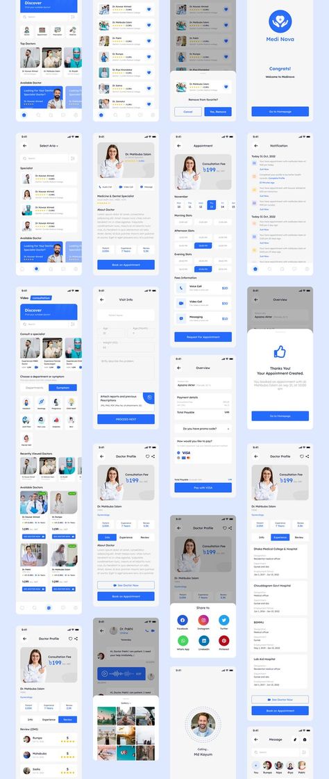 Online Doctor Consultation, Doctor Consultation, Case Study Design, App Interface Design, Online Doctor, Ui Design Website, Mobile Ui Design, Health Care Services, App Interface