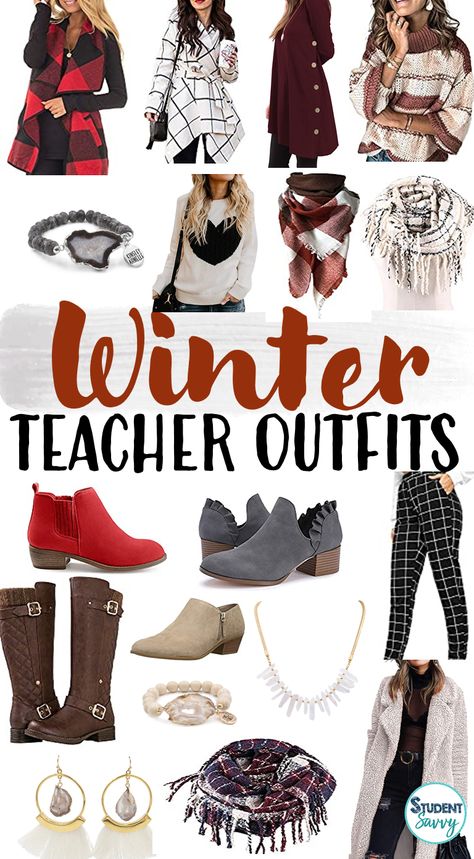 Don’t let the cold stop you from looking great! While teaching in a classroom during the winter, the room can fluctuate between unbearably hot while blasting the heater, or just plain freezing.  Here are some winter outfit ideas that give you some options – whether it is chilly or you need to shed the Cold Winter Outfits Teacher, Professional Outfits Winter Cold Weather, Cool Weather Teacher Outfits, Dressy Teacher Outfits Winter, Cute Winter Outfits For Teachers, Winter Work Clothes Professional, Teachers Winter Outfits, Winter Teaching Outfits Cold Weather, Winter Teacher Outfits 2023