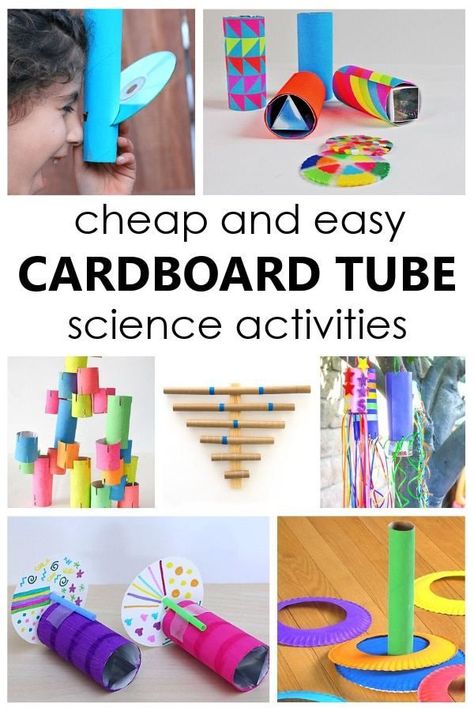 Repurpose cardboard tubes and use them for fun cardboard tube science activities to practice counting, colors, and shapes with kids. Easy DIY math games for kids using toilet paper towel rolls and paper towel rolls. Activities With Cardboard, Fun Science Activities, Cardboard Tube Crafts, Diy Slingshot, Fun Stem Activities, Paper Towel Tubes, Toilet Paper Tube, Math Games For Kids, Stem Crafts