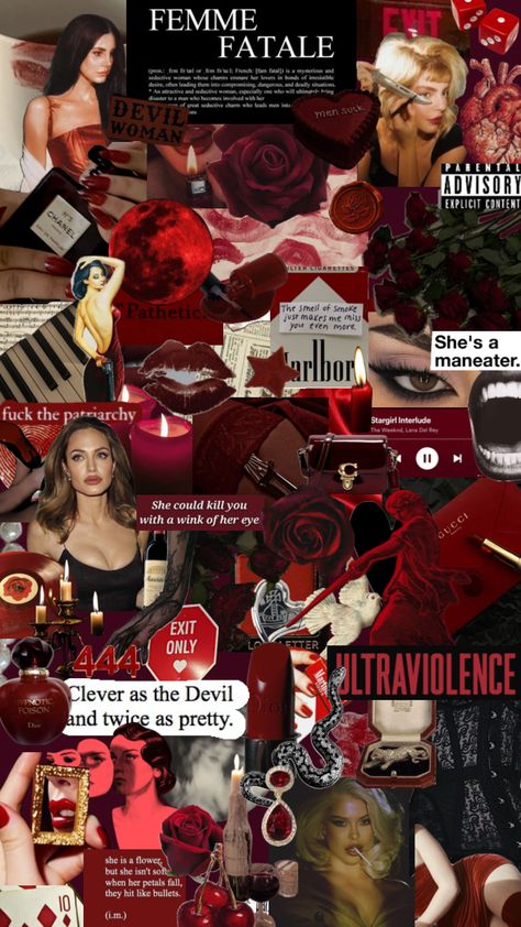 #femmefatale #darkfeminine #maneater #lanadelrey #superache #coquette #red Fem Fatale, Coquette Red, Foto Glamour, Feminine Energy Aesthetic, 2024 Vision Board, Dark Feminine Aesthetic, Jessica Rabbit, Pretty Wallpaper Iphone, Feminine Aesthetic