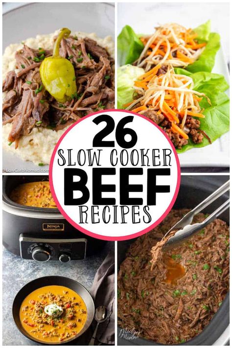 Looking for the best Slow Cooker Beef Recipes? This list of beef dinner ideas just want you want. The recipes are easy to make and so full of flavor. Sliced Beef Crockpot Recipe, Beef Crockpot Dinner Recipes, Slower Cooker Steak Recipes, Beef Crock Pot Recipes Slow Cooker, Bbq Beef Tips Crock Pot Recipes, Iron Rich Crockpot Meals, Slow Cooker Beef Meals, Beef Crockpot Dinners, Healthy Beef Crockpot Recipes