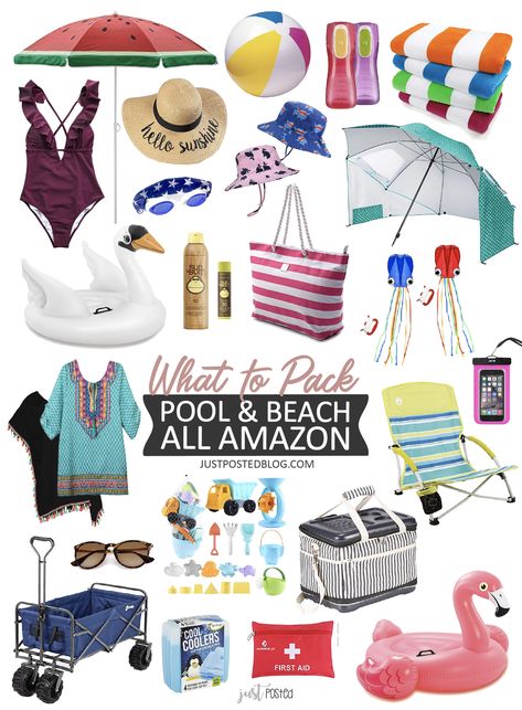 Amazon Pool and Beach Guide: Summer is finally here and with that comes some beach or pool time! It is so easy to forget what you need to bring, so hopefully this guide will help you fill in the gaps. Everything is from Amazon with prime shipping! What To Bring To The Beach, Pack For The Beach, Cheap Beach Vacations, Lake Party, Beach Things, Pool And Beach, Summer Lifestyle, Pool Outdoor, Amazon Favorites