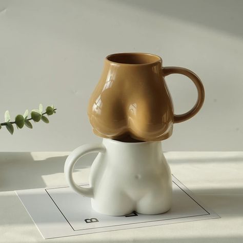 Ceramics Novelty Mugs Cup Woman Body Ass Butt Shape Coffee Milk Mug Sculpture Cup Dining Table Home Decoration Accessories - Mugs - AliExpress Mug Sculpture, Novelty Cups, Clay Cup, Gift Tea, Novelty Mugs, Small Planter, Coffee Milk, Ceramics Ideas Pottery, Quirky Gifts