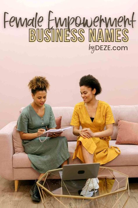 inspiring name ideas for businesses that target women, offer female services or are women-led business Naming A Business Inspiration, Magazine Name Ideas, Construction Company Names, Alter Ego Names, Catchy Business Name Ideas, Company Name Ideas, Group Names Ideas, Boutique Names, Meaningful Names