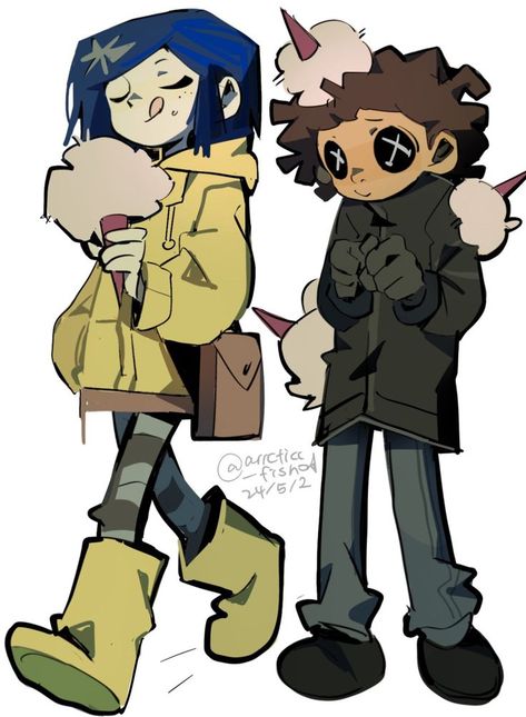 Coraline Wybie Fanart, Wybie X Coraline Fanart, Wybie Coraline Fanart, Coraline Headcanons, Wybie X Caroline, Coraline Animation, Coraline Funny, Coraline Art Drawings, One Eyed Character