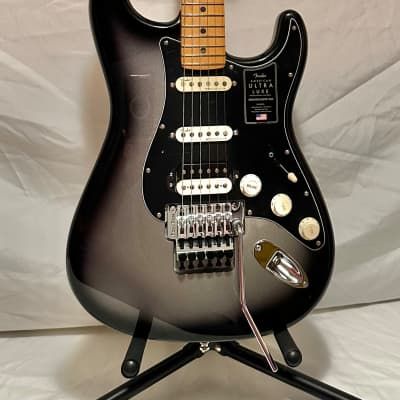 Fender American Ultra Luxe Stratocaster Floyd Rose HSS-Silverburst #US210009136This guitar is in New Condition and has no signs of wear. It has onl... Electronic Guitar Aesthetic, Dream Guitar, Gibson Explorer, Acoustic Guitar Music, American Ultra, Electric Guitar Design, Stratocaster Guitar, Guitar Obsession, Hobbies For Men