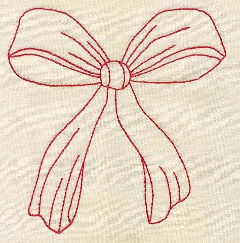 Redwork is a speedy decorative stitch, perfect for a quick and beautiful embroidery design. Learn this and other quick stitches to jazz up your embroidery! Red Embroidery Designs, Funky Embroidery Designs, Shirt Sewing Ideas, Embroidery Redwork, Redwork Embroidery Patterns, Xmas Embroidery, Redwork Embroidery Designs, Embroidery Bow, Machine Embroidery Redwork