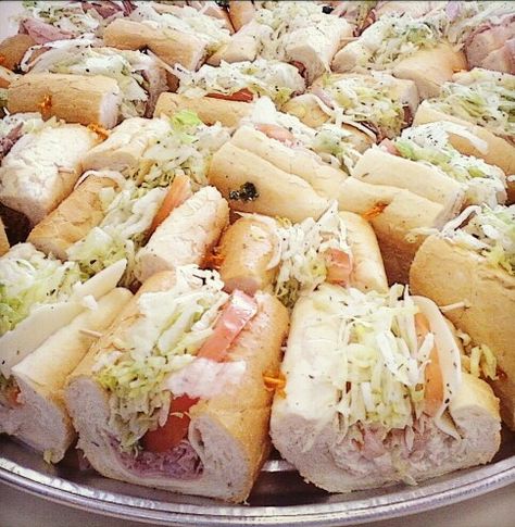 We make sandwich trays Diy Sandwich Tray, Hoagie Tray, Sandwich Platters, Graduation Food, Subway Sandwich, Sandwich Tray, Sandwich Bar, Sandwich Trays, Mini Sandwiches