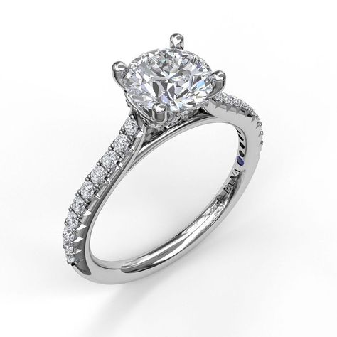 Showing off simple sophistication, this remarkable classic features a timeless round cut center diamond set on a beautiful diamond lined band. This classic engagement ring is available in Platinum, 18KT & 14KT gold and can be customized through an Authorized Fana Retailer. Classic Engagement Ring, Classic Engagement, Classic Engagement Rings, Diamond Set, Recycled Gold, Diamond Sizes, Engagement Ring Settings, Conflict Free Diamonds, 14kt Gold