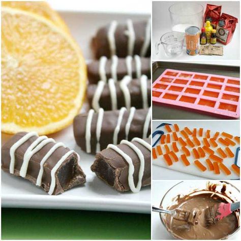 Chocolate Orange Sticks are made with a delicious orange jelly filling dipped in melted chocolate - a favorite holiday candy! Chocolate Orange Sticks, Chocolate Covered Orange, Pumpkin Poke Cake, Orange Jelly, Easy Candy Recipes, Orange Stick, Candy Recipes Homemade, Christmas Candy Recipes, Fruit Jelly