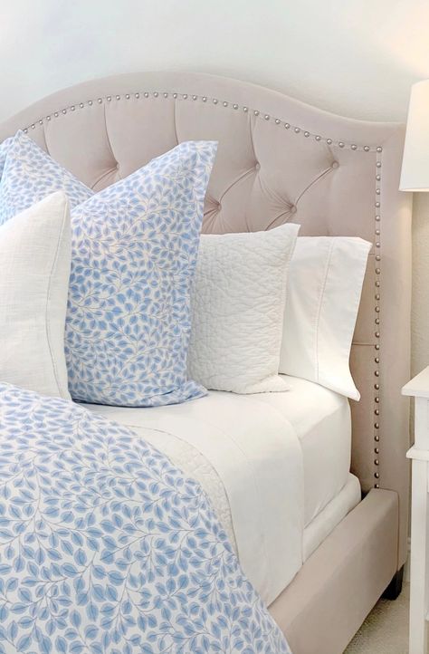 Blue And White Bedding, College Bedroom, Spring Bedroom, Coastal Room, The Company Store, Preppy Room, Bedroom Refresh, Blue Rooms, Comfort And Joy