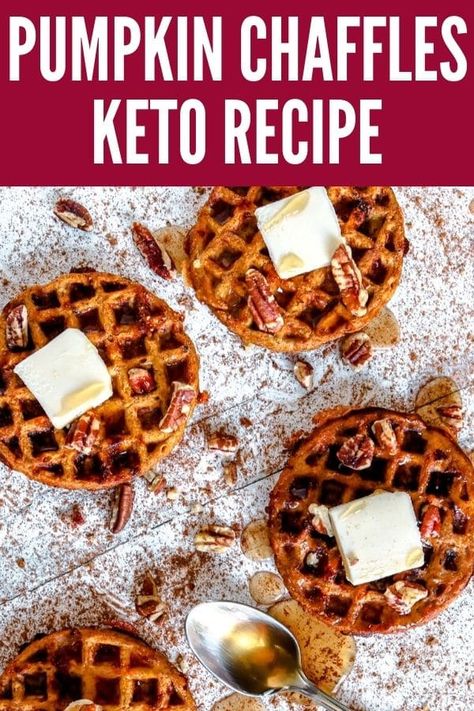 Pumpkin Waffles Easy, Sweet Chaffles, Pumpkin Keto, Chaffles Keto, Chaffles Recipe, Pumpkin Puree Recipes, Keto Chaffles, Pumpkin Pecan Pie, Pumpkin Spice Recipe