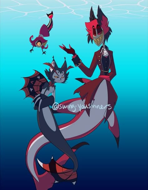 Alastor And Husk, Creepypasta Funny, Boss Wallpaper, Hotel Trivago, Mermaid Disney, Vivziepop Hazbin Hotel, Hotel Art, Helluva Boss, Hazbin Hotel