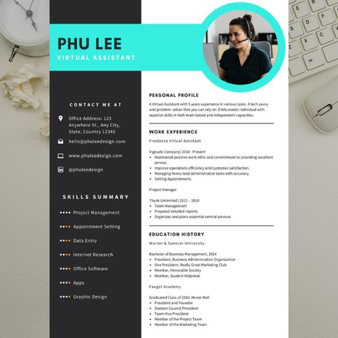 Freelance Virtual Assistant Resume Resume Template Virtual Assistant Resume, Hr Manager, Free Resume Template Download, Hr Management, Resume Template Free, Cv Template, Work Experience, Resume Template, Virtual Assistant