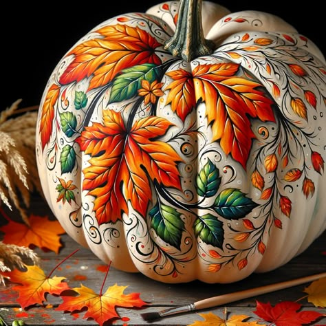 100 Unique Pumpkin Painting Ideas Way Easier Than Carving! | Veganoga Turkey Painted Pumpkin, Floral Pumpkin Painting Ideas, Flower Painted Pumpkins, Pretty Painted Pumpkins, Gnome Pumpkin Decorating, Hand Painted Pumpkin Ideas, Pretty Pumpkins Painting, Thanksgiving Pumpkins Painting, Thanksgiving Painting Ideas