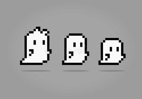 Pixel Ghost, Flying Ghost, Ghost Cute, Pixel Characters, Pixel Art Games, Iron Beads, Digital Art Anime, Cute Ghost, 8 Bit