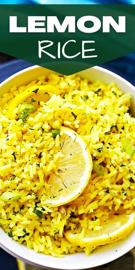 Lemon Turmeric Rice, Lemon Basmati Rice Recipes, Rice Cooker Lemon Rice, Lemon Rice In Rice Cooker, Lemon Parsley Rice, Lemon Fried Rice, Basamitti Rice, Indian Lemon Rice Recipes, Lemon Pepper Rice