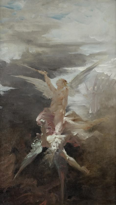 oldpaintings: “The Fall of Lucifer by Édouard-Marie-Guillaume Dubufe (French, 1853–1909) ” The Fall Of Lucifer, Fall Of Lucifer, Jules Cheret, Arte Peculiar, Rennaissance Art, Tableau Art, Arte Inspo, Old Paintings, Classical Art