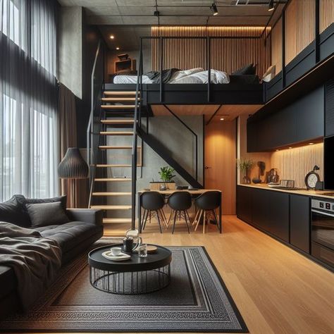 Tiny House Ideas Loft Type House Design, House Design Budget, Loft Type House, House In The Philippines, Apartment Loft Ideas, House Design Philippines, Loft Houses, Loft Type, Loft House Design