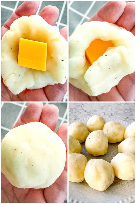 Mashed Potato Cheese Balls, Mashed Potato Balls Baked, Stuffed Mashed Potato Balls, Potato Cheese Balls Recipe, Fried Potato Balls, Fried Mashed Potato Balls, Stuffed Mashed Potatoes, Fried Mashed Potatoes, Potato Balls Recipe