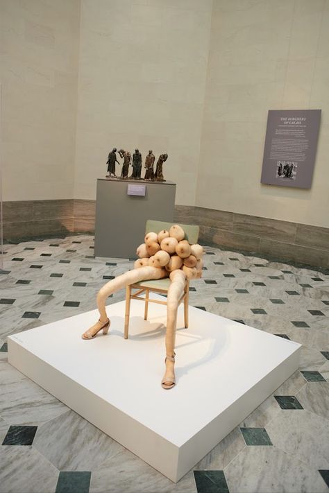 English artist Sarah Lucas stages an erotic, feminist intervention at The Legion of Honor in San Francisco. Pantyhose Sculpture, Sarah Lucas, Legion Of Honor, The Legion, English Artists, Contemporary Artists, San Francisco, Place Card Holders, Thing 1