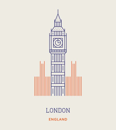 London - England Big Ben Illustration, London Illustration, London Icons, London Logo, City Icon, Travel Icon, Famous Landmarks, Line Icon, Design Graphique