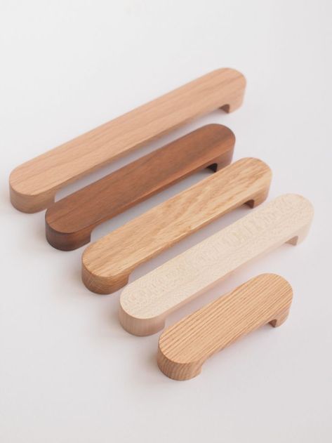 These handmade pulls will be a great delight! Created to be elegant but functional, of different types of wood and different sizes to match any door. Colour Blocking Interior, Wooden Cabinet Pulls, Dresser Wardrobe, Wardrobe Kitchen, Maple Cabinets, Wooden Cabinet, Different Types Of Wood, Wood Kitchen Cabinets, Dresser Drawer