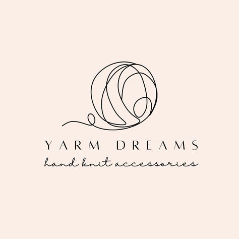 Knitting Logo Design Ideas, Crochet Brand Logo, Crochet Logo Ideas, Yarn Logo Design, Crochet Logo Design Ideas, Crochet Business Logo, Aesthetic Knit, Handmade Logo Design, Ra Logo