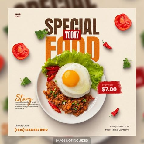 Food Banners Designs, Instagram Menu Design, Social Media Post For Food, Restaurant Graphic Design Social Media, Social Media Post Design Graphics, Canva Design Inspiration, Food Banner Design Restaurant, Food Event Poster Design, Food Graphic Design Poster Ideas