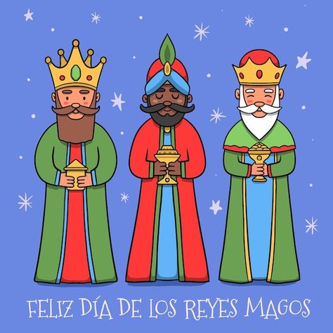 Christmas Board Decoration, Happy Three Kings Day, King Cartoon, Cricut Projects Easy, Nativity Silhouette, Roi Mage, Happy New Year Gift, We Three Kings, Cute Food Drawings