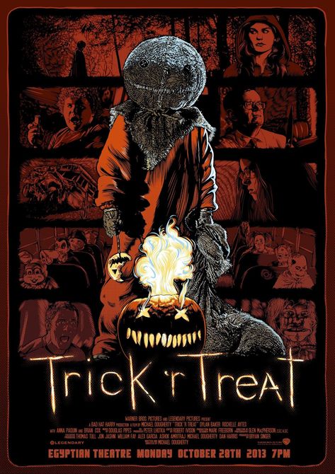 Trick Or Treat Movie, Trick R Treat Movie, Sam Trick R Treat, Legendary Pictures, Trick R Treat, Slasher Movies, Horror Posters, Horror Movie Art, Horror Stuff