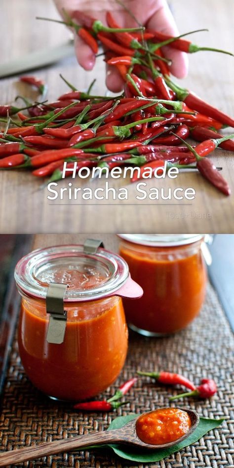 Homemade Sriracha Sauce, Homemade Sriracha, Resep Vegan, Sriracha Recipes, Hot Sauce Recipe, Homemade Hot Sauce, Homemade Sauce Recipes, Berbuka Puasa, Resep Salad