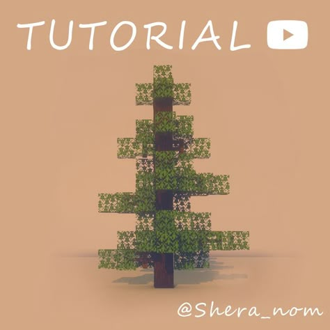 Easy Custom Tree Minecraft, Minecraft Trees Design Spruce, Minecraft Pine Tree, Spruce Tree Minecraft, Minecraft Spruce Tree, Minecraft Custom Trees, Homestead Village, Minecraft Pretty, Minecraft Christmas Tree