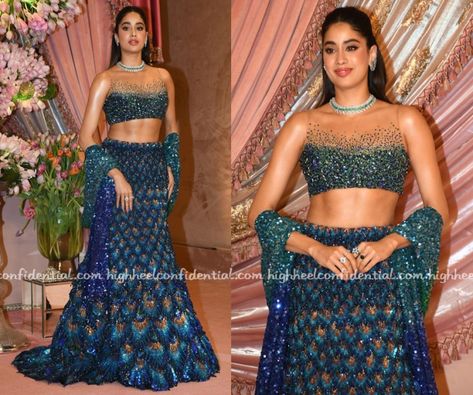 Jahanvi Kapoor Lehenga, Jahnvi Kapoor Lehenga, Janhvi Kapoor Lehenga, Peacock Lehenga, Jahnvi Kapoor, Indian Fits, Faraz Manan, Jhanvi Kapoor, Sanya Malhotra