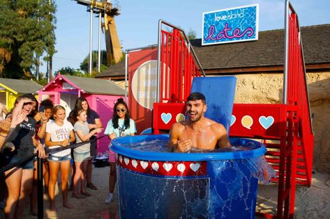 Love Island Lates Dunk Tank – Asylum Models & Effects Ltd. Dunk Tank, Thorpe Park, Water Art, Love Island, Summer Events, Reality Tv Shows, Live Events, Creative Agency, Reality Tv