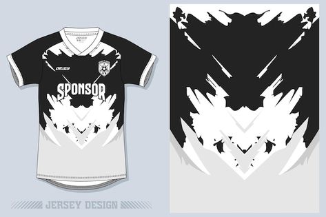 Vector a jersey that says sponsor on it | Premium Vector #Freepik #vector #jersey #soccer-uniform #football-design #shirt-template Jersey Design Sublimation, Jersey Designs, Gym Outfit Men, Card Banner, Poster Invitation, Soccer Football, Cartoon Clip Art, Jersey Design, Geometric Patterns