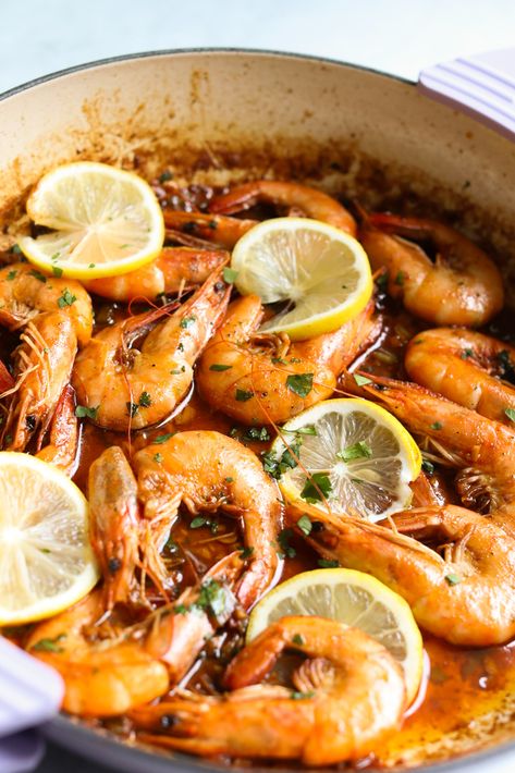 New Orleans BBQ Shrimp - Seasoned to Taste Nola Bbq Shrimp, Shrimp New Orleans Recipe, Louisiana Bbq Shrimp, Barbeque Shrimp, Seafood Entree, Crawfish Dishes, New Orleans Bbq Shrimp, Sea Food Dishes, Healthy Food To Eat