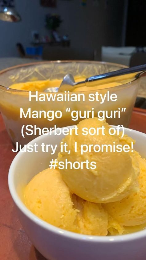 Guri Guri Ice Cream, Guri Guri Recipe, Hawaiian Ice Cream, Hawaiian Ice, Ice Cream Videos, Hawaiian Recipes, Sorbet Ice Cream, Hawaiian Food, Milkshakes