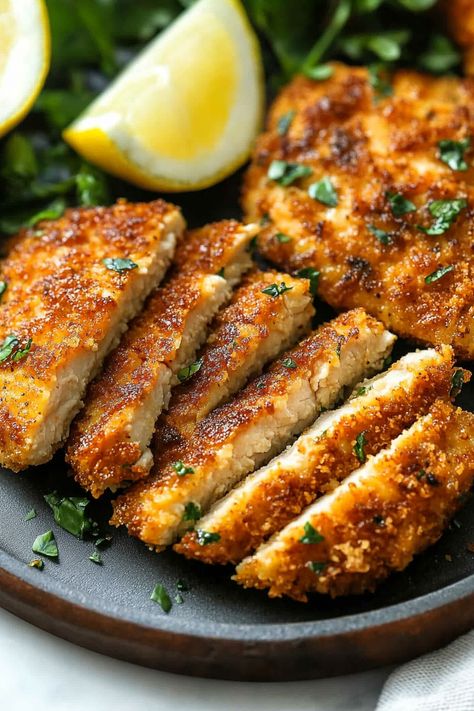 Italian Breaded Chicken Cutlets, Italian Breaded Chicken, Breaded Chicken Cutlets, Lemon Twist, Like Chicken, Citrus Chicken, Food Stands, Easy Lunch Recipes, Easy Lunch