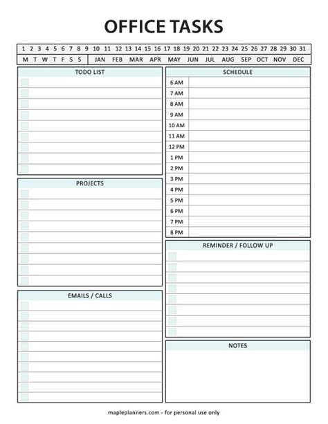 Office Notes Ideas, Work Planner Printable Free, Work Templates Free Printables, Medical Office Manager Organization, Free Printables Organization Templates, Free Office Printables, Work Organization Printables, Reminders For Yourself, Life Binder Printables