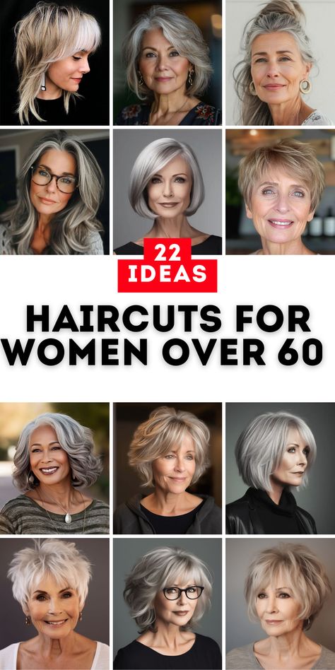 Discover 22 haircuts for women over 60 in 2024, offering stylish options for every personality. Whether you prefer short, sassy cuts or medium-length layered bobs, these haircuts are designed to enhance your natural beauty. From pixie cuts to chic short styles with bangs, these haircuts bring out the best in women over 60. Stay on trend and elevate your look with timeless yet modern haircuts that are perfect for any occasion. Short Length Haircuts For Women, Medium Length Hair With Layers Over 60 Older Women, Medium Short Hair Styles For Women, Hairstyle For Women Over 60 Medium, Haircuts For Gray Hair Over 50, Very Layered Hair Medium Over 50 2024, Sassy Haircuts Medium, Hairstyles 60 Year Old Women, 60 Yr Old Hairstyles